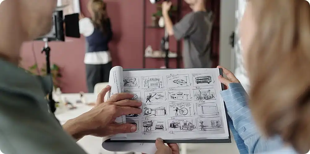 Application notes and technical guides cover page showing a professional laboratory setting with scientific equipment and documents.