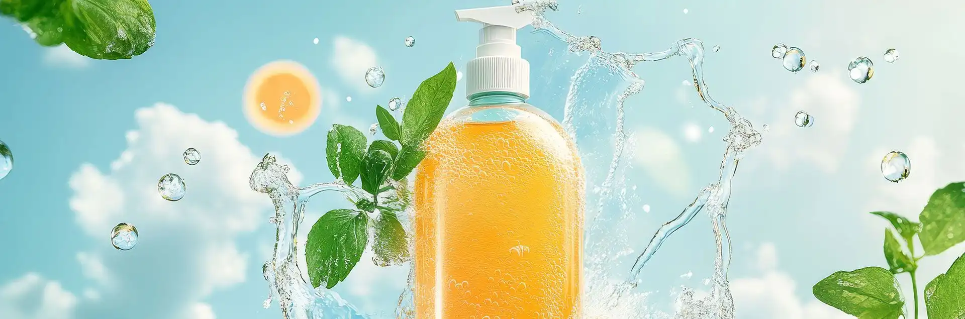 A banner for Clean Label products, featuring an image of fresh, natural ingredients like herbs and fruits arranged simply on a light background.