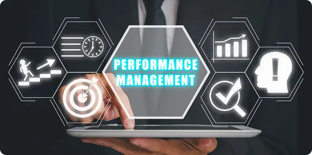 Infographic depicting career growth paths with arrows and milestones illustrating promotions, skill development, and leadership opportunities within the company.