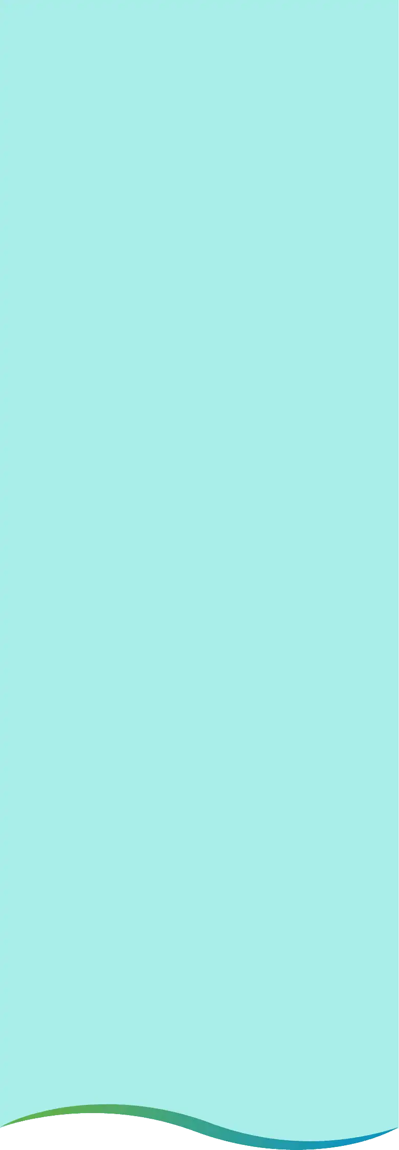 Soft aqua gradient background with a flowing wave design, used as a backdrop representing purity, freshness, and natural harmony.