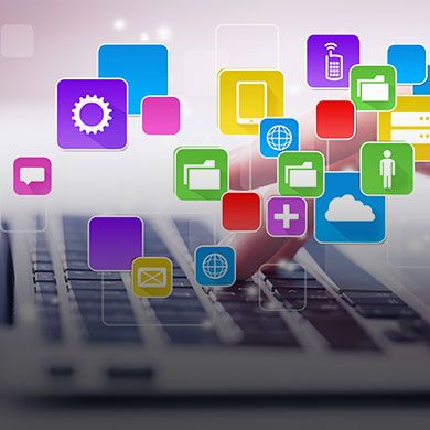 Mobile digital resources banner showing tablet and smartphone views with interactive digital content.