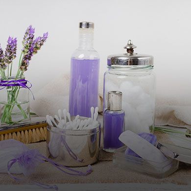 A mobile-optimized banner for the Fragrance & Personal Care division, featuring a streamlined layout of personal care products and ingredients.