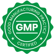GMP (Good Manufacturing Practices) logo.